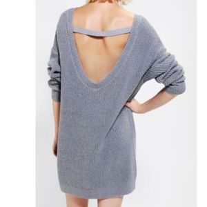 OU KB Scoop Back Carrot Sweater Dress (GREY) XS